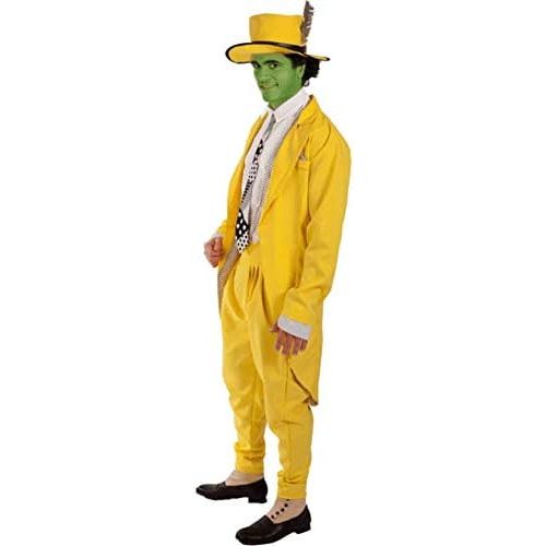  할로윈 용품Orion Costumes Mens Deluxe Manic Superhero Fancy Dress Costume Gangster Suit Yellow