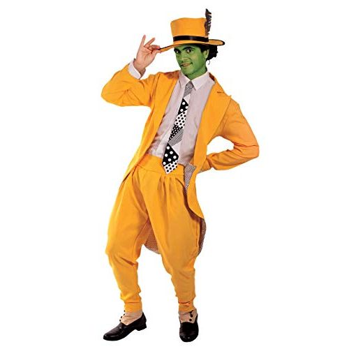  할로윈 용품Orion Costumes Mens Deluxe Manic Superhero Fancy Dress Costume Gangster Suit Yellow