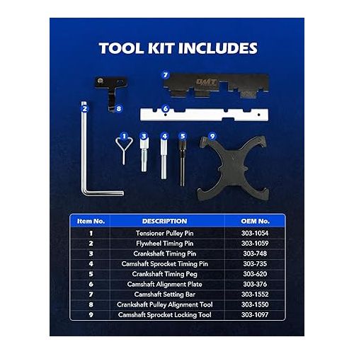  Orion Motor Tech Engine Timing Tool Kit, Crankshaft and Camshaft Timing Belt Locking Alignment Tool Set Compatible with Ford Focus Escape Transit Volvo S60 S80 V60 V70 More for 1.5L 1.6L VCT Engines