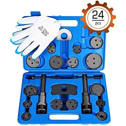  Orion Motor Tech 24-Piece Disc Brake Caliper Tool Kit, Front and Rear Brake Piston Compression Tool, Professional Automotive Mechanic Tool Set