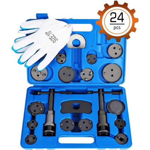  Orion Motor Tech 24-Piece Disc Brake Caliper Tool Kit, Front and Rear Brake Piston Compression Tool, Professional Automotive Mechanic Tool Set