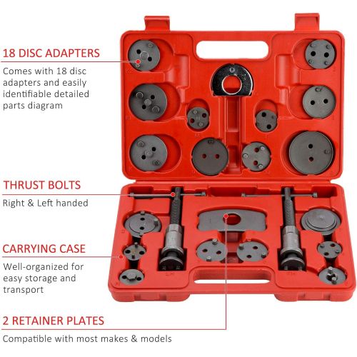  Orion Motor Tech 24PCS Master Disc Brake Piston Caliper Compressor Spreader Tool Set | Brake Pad Replacement Reset Wind Back Kit