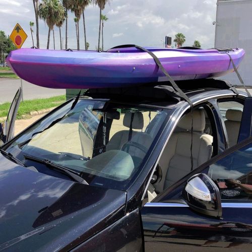  Orion Motor Tech Lightweight Anti-Vibration Universal Car Soft Roof Rack Pad for Kayak/Canoe/Surfboard/Paddleboard/SUP/Snowboard and Water Sports Accessories with Adjustable and Su