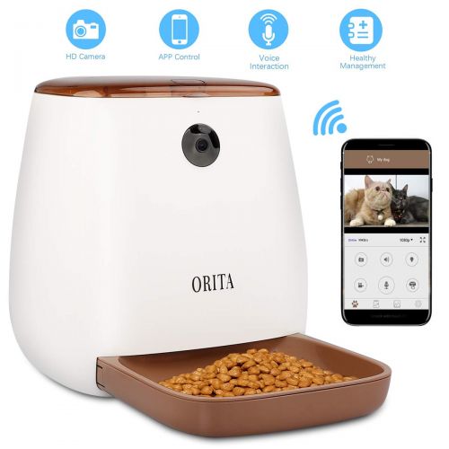  [아마존 핫딜]  [아마존핫딜]Orita 12 Meals SmartFeeder,Auto Pet Dog and Cat Feeder, 1080P HD WiFi Pet Camera with Night Vision for Pet Viewing,Compatible with Alexa,2-Way Audio Communication