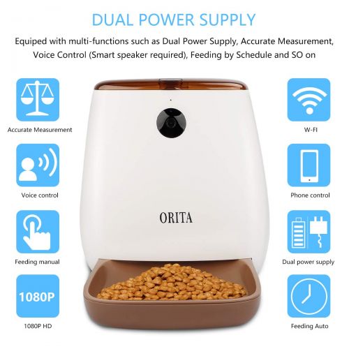  [아마존 핫딜]  [아마존핫딜]Orita 12 Meals SmartFeeder,Auto Pet Dog and Cat Feeder, 1080P HD WiFi Pet Camera with Night Vision for Pet Viewing,Compatible with Alexa,2-Way Audio Communication