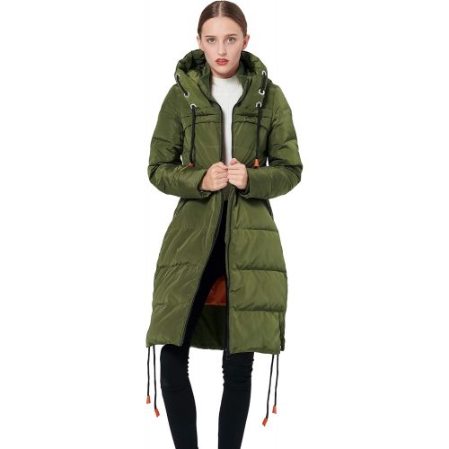  [아마존 핫딜] Orolay Womens Thickened Contrast Color Drawstring Down Jacket Hooded