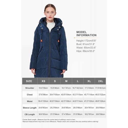  [아마존 핫딜] Orolay Womens Thickened Contrast Color Drawstring Down Jacket Hooded