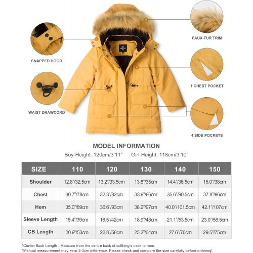  Orolay Girls Thickened Down Jacket Boys Packable Winter Coat Hooded Puffer Jacket