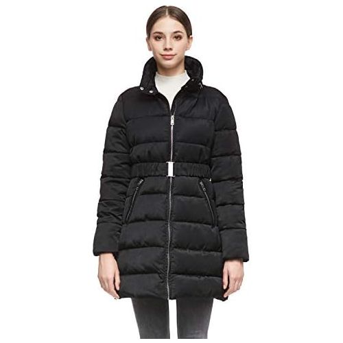  Orolay Women Warm Cotton-Padded Jacket with Waist Belt Coat