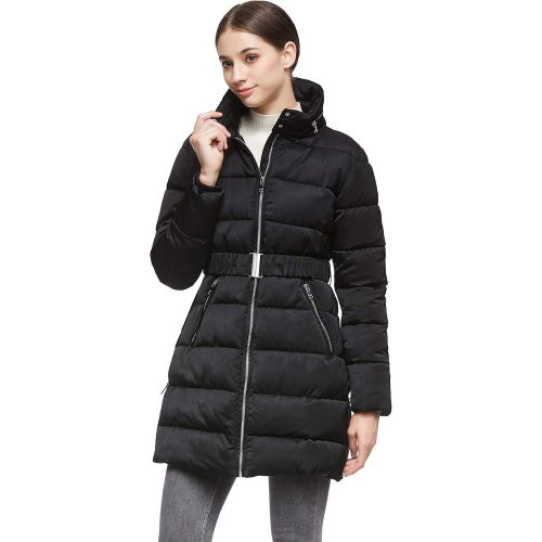  Orolay Women Warm Cotton-Padded Jacket with Waist Belt Coat