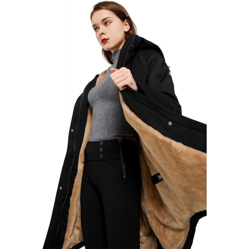  Orolay Womens Thicken Fleece Lined Parka Winter Coat Hooded Jacket with Pockets