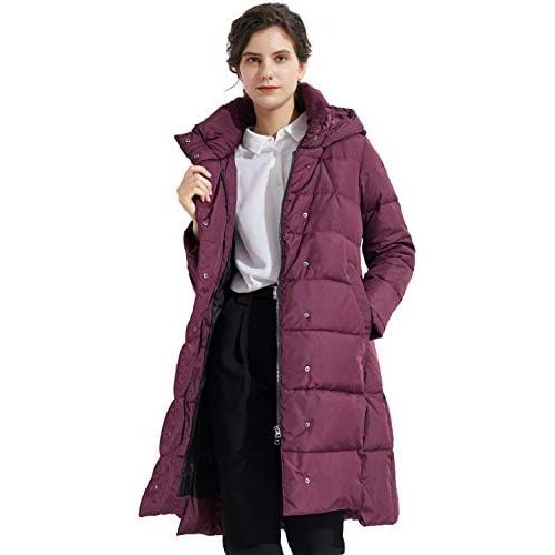  Orolay Womens Hooded Down Jacket Long Winter Coat Stand Collar Puffer Jacket