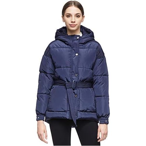  Orolay Womens Short Hooded Coat with Removable Belt