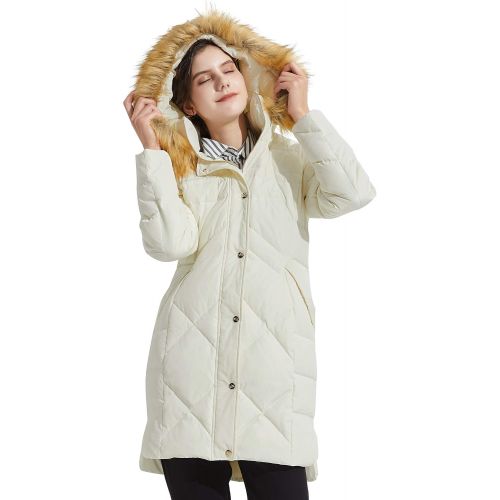  Orolay Womens Diamond Quilted Down Jacket Windproof Winter Coat Hooded Parka