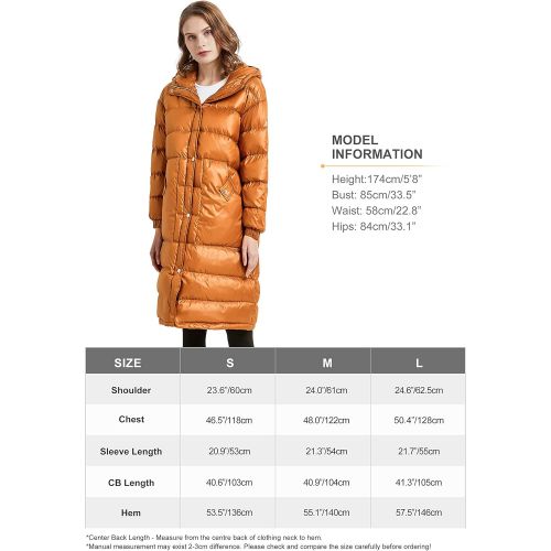  Orolay Womens Hooded Down Jacket Long Winter Coat Puffer Jacket