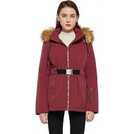 Orolay Womens Hooded Down Jacket Warm Winter Coat Puffer Jacket with Belt