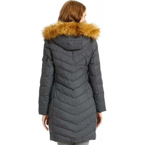  Orolay Womens Quilted Down Jacket Long Winter Coat Puffer Jacket with Faux Fur Hood