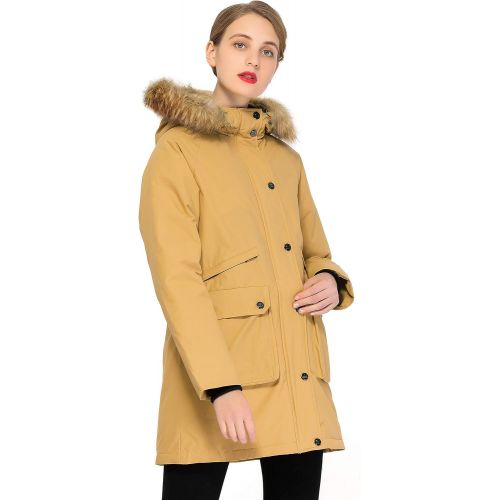  Orolay Womens Down Jacket Winter Coat with Fur Hood Warm Parka with Pockets