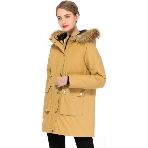  Orolay Womens Down Jacket Winter Coat with Fur Hood Warm Parka with Pockets