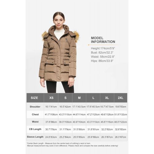  Orolay Womens Thickened Down Jacket Winter Coat Puffer Jacket with Fur Hood