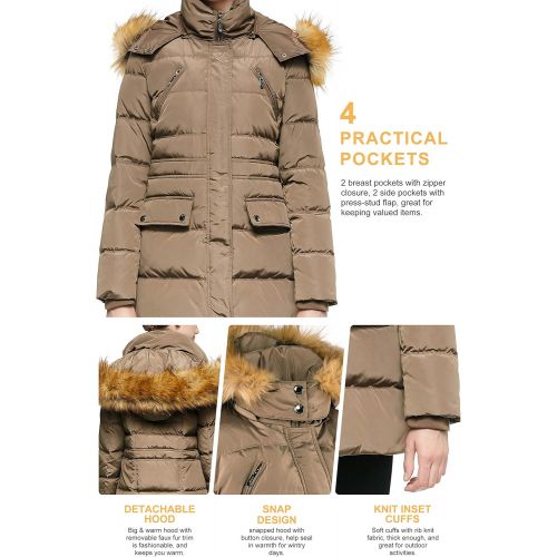  Orolay Womens Thickened Down Jacket Winter Coat Puffer Jacket with Fur Hood