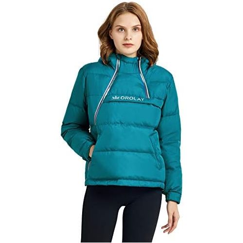  Orolay Women’s Short Down Jacket Puffer Coat Stand Collar with Gloves