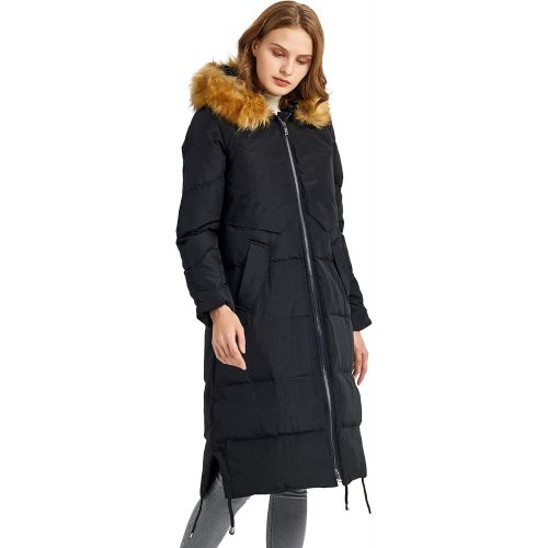  Orolay Womens Winter Drawstring Down Coat Removable Faux Fur