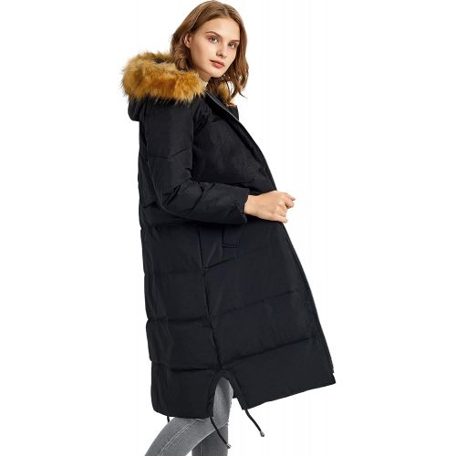  Orolay Womens Winter Drawstring Down Coat Removable Faux Fur