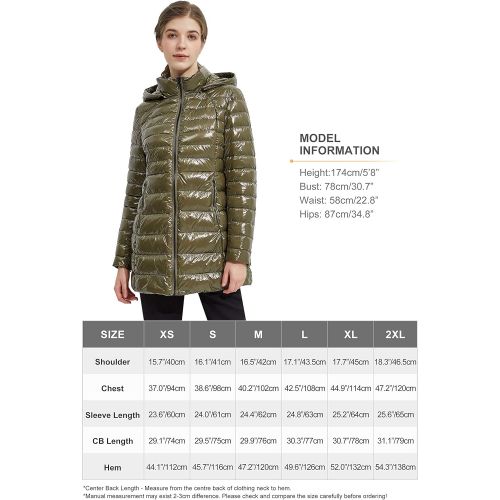  Orolay Womens Light Quilted Down Jacket Bubble Coat Packable Hooded Puffer Jacket