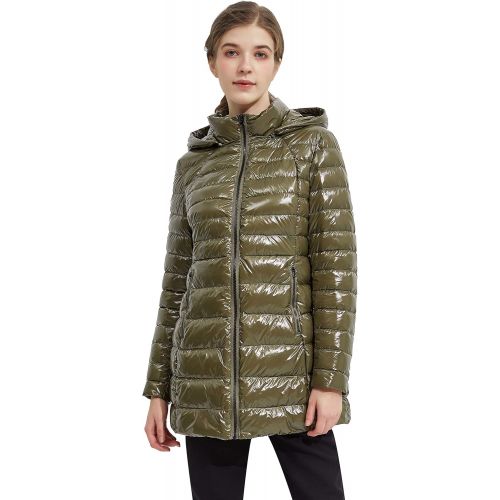  Orolay Womens Light Quilted Down Jacket Bubble Coat Packable Hooded Puffer Jacket