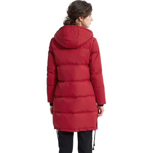  Orolay Womens Hooded Winter Down Coat Double Snap Puffer Jacket with Big Pockets