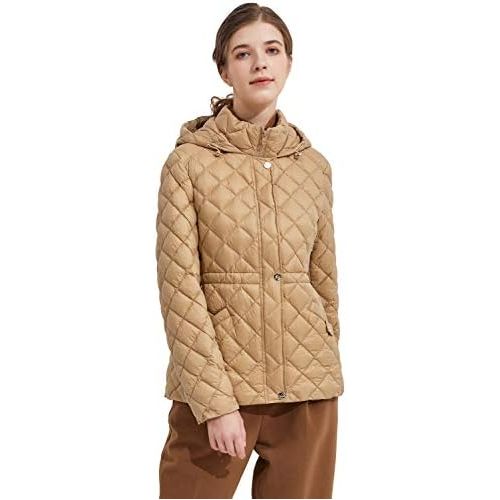  OrolayLightDownJacketWomenWinterCoatDiamondQuiltedPufferJacketwithHood