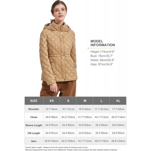  OrolayLightDownJacketWomenWinterCoatDiamondQuiltedPufferJacketwithHood