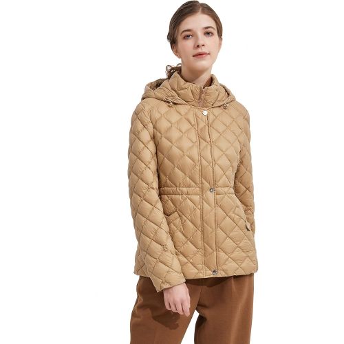  OrolayLightDownJacketWomenWinterCoatDiamondQuiltedPufferJacketwithHood