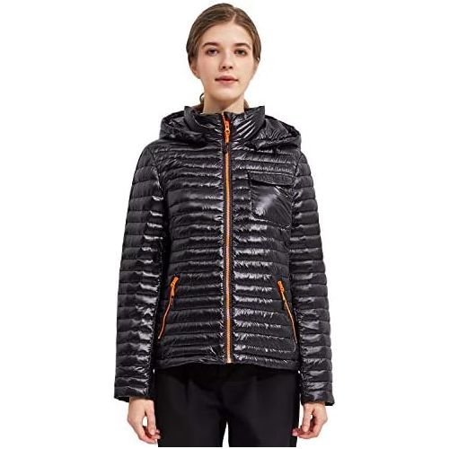  Orolay Womens Light Down Jacket Sports Winter Coat Hooded Cropped Puffer Jacket