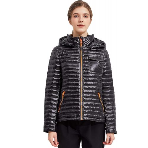  Orolay Womens Light Down Jacket Sports Winter Coat Hooded Cropped Puffer Jacket