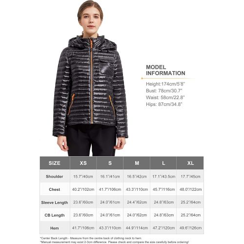  Orolay Womens Light Down Jacket Sports Winter Coat Hooded Cropped Puffer Jacket