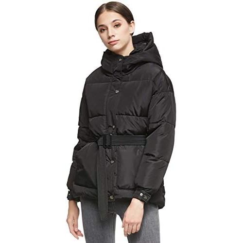  Orolay Womens Hooded Puffer Jacket Stand Collar Winter Bubble Down Coat with Blet