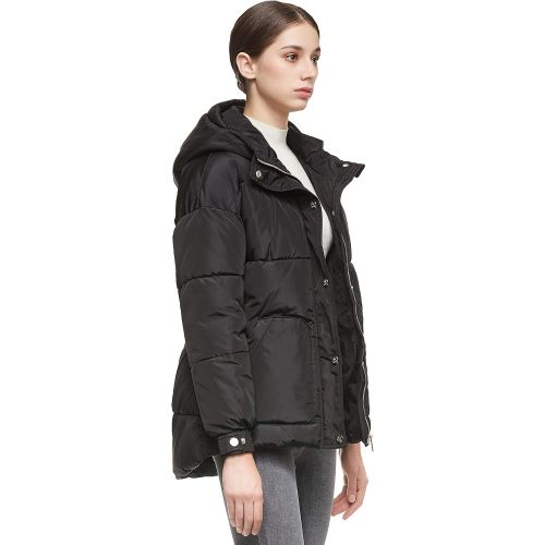  Orolay Womens Hooded Puffer Jacket Stand Collar Winter Bubble Down Coat with Blet
