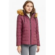 Orolay Womens Winter Down Coat Inner Pocket Snap Puffer Jacket with Fur Hood