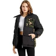 Orolay Women’s Camo Down Jacket Fleece Stand Collar Winter Down Coat