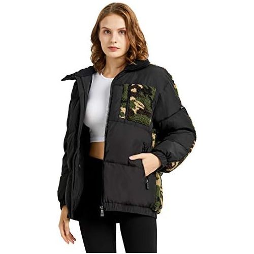  Orolay Women’s Camo Down Jacket Fleece Stand Collar Winter Down Coat