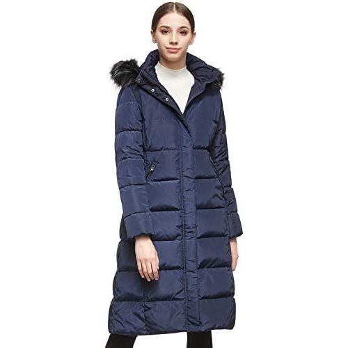  Orolay Womens Quilted Down Jacket Winter Long Coat Hooded Stand Collar Parka