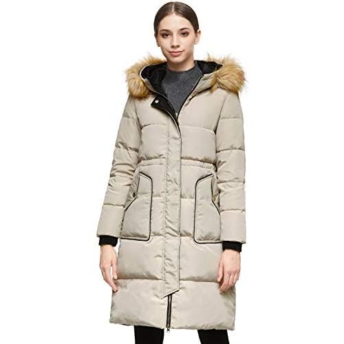  Orolay Womens Winter Down Coat 2-Way Zipper Puffer Jacket with Fur Hood Big Pockets