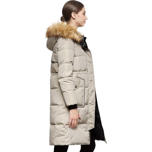  Orolay Womens Winter Down Coat 2-Way Zipper Puffer Jacket with Fur Hood Big Pockets