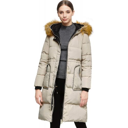  Orolay Womens Winter Down Coat 2-Way Zipper Puffer Jacket with Fur Hood Big Pockets