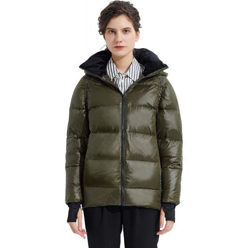  Orolay Light Down Jacket Women Bubble Winter Coat Hooded Cropped Puffer Jacket