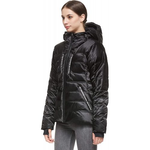  Orolay Women Warm Down Jacket with Hood Unique Quilting Winter Coat