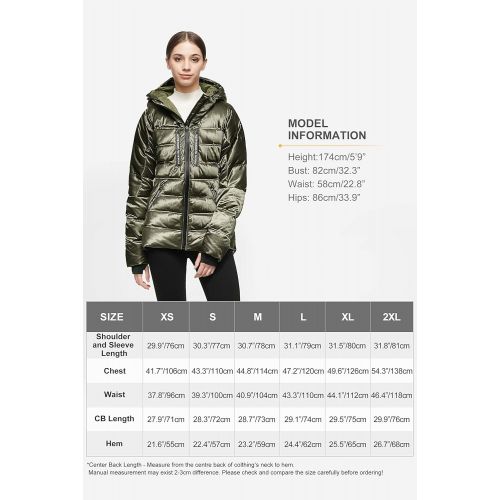  Orolay Women Warm Down Jacket with Hood Unique Quilting Winter Coat