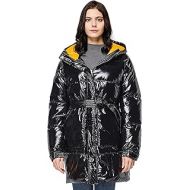 Orolay Womens Shiny Thickened Down Jacket Winter Long Coat Hooded Puffer Jacket